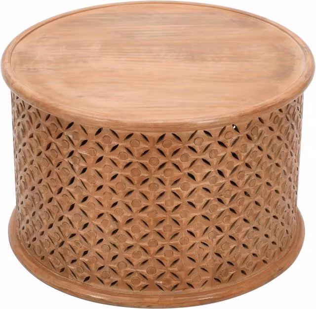 IH Design Round Mango Wood Coffee Table in Brown