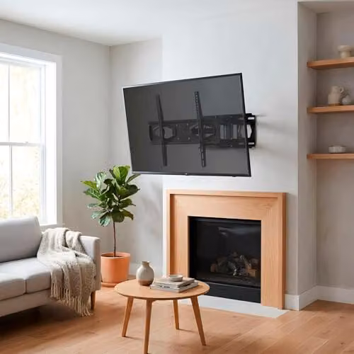 Harbour Housewares Full Motion TV Wall Bracket for 25-65 inch Screens, Matt Black Steel Mount with Tilt, Swivel and Rotate Functionality – 2