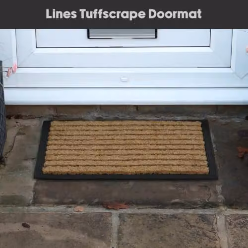 JVL Tuffscrape Coir and Rubber Backed Entrance Doormat, Brown Striped, W: 40 cm, D: 60 cm – 9