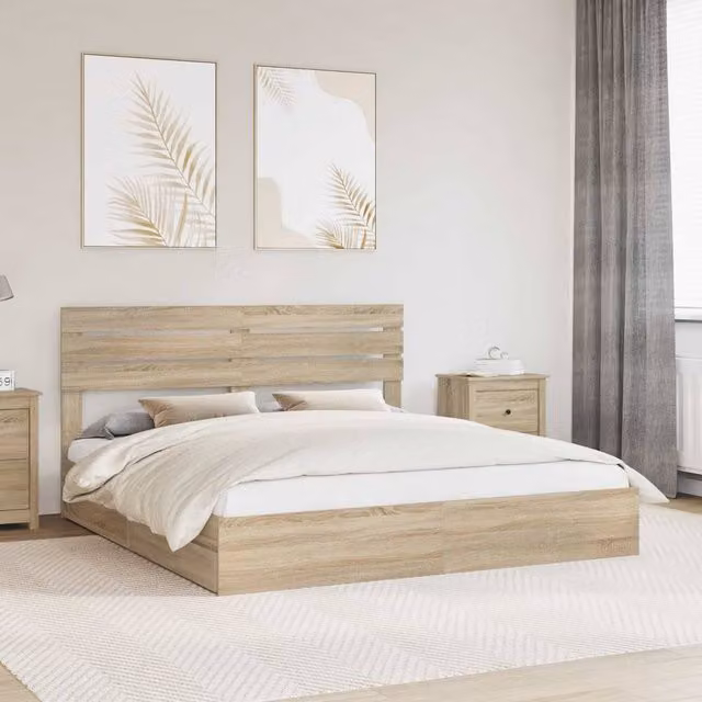Berkfield Home Sonoma Oak Storage Bed with Drawers, Brown, W/D/H: 180 x 200 cm