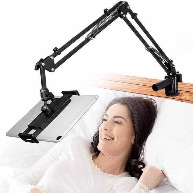 NESTLUNE 360 Degree Lazy Phone and Tablet Holder Bed Desk Stand Mount, Black – 1