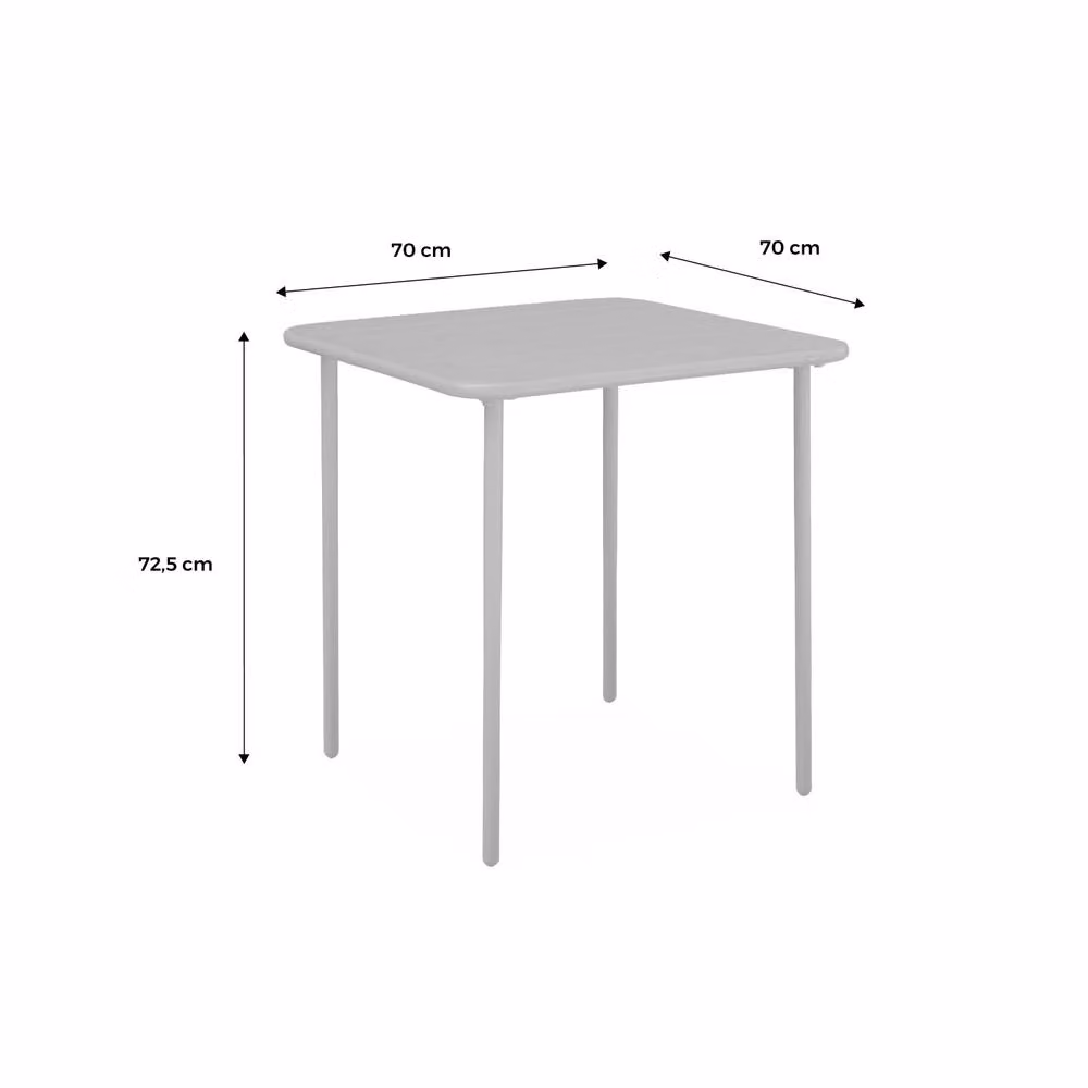 sweeek Square Steel Garden Table in Beige – 3