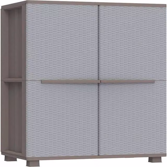Havendro Grey Metal 2 Door Storage Cabinet with 3 Internal Shelves and Lock – 1