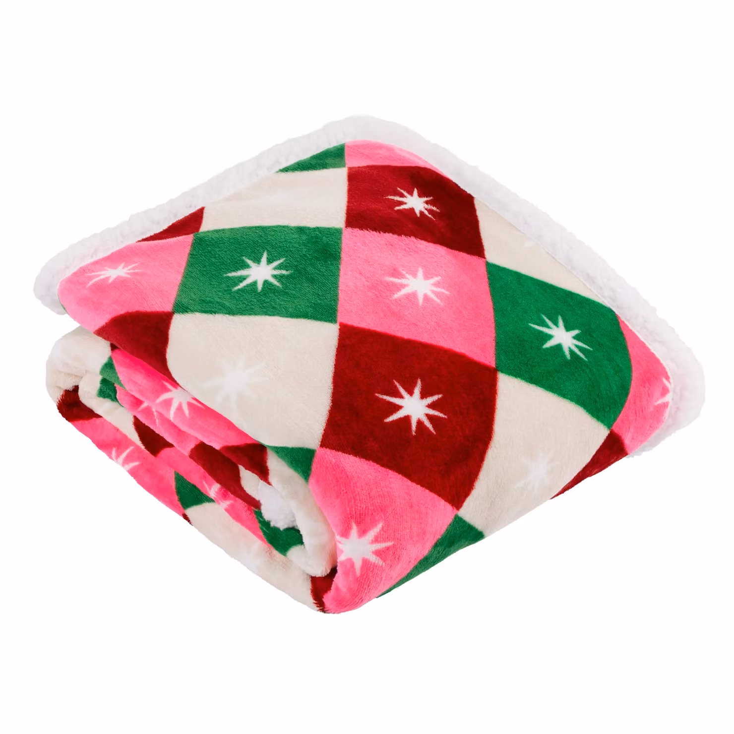 Furn Star Multicolour Geometric Sherpa Fleece Throw, W: 140 cm, L: 180 cm – 2