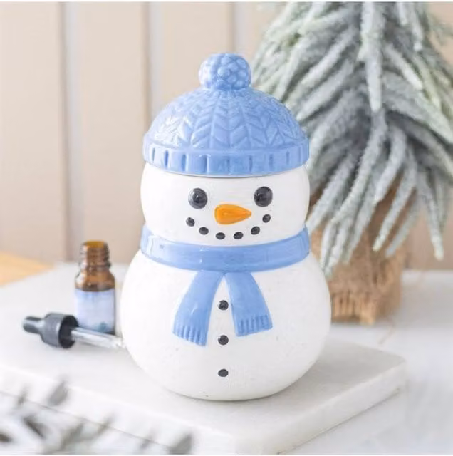 KDMD Winter Snowman Blue Ceramic Christmas Wax Warmer and Oil Burner for Tealights – 1