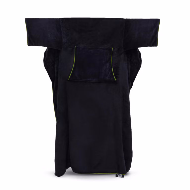 Game Over Store Black Fleece Gaming Blanket with Sleeves for Adults W/D/H: 170 x 120 x 1 cm