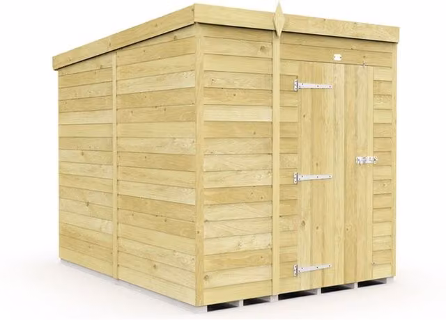 Buttercup Farm Brown Pent Shed with Single Door and No Windows, L231 x W214 x H201 cm