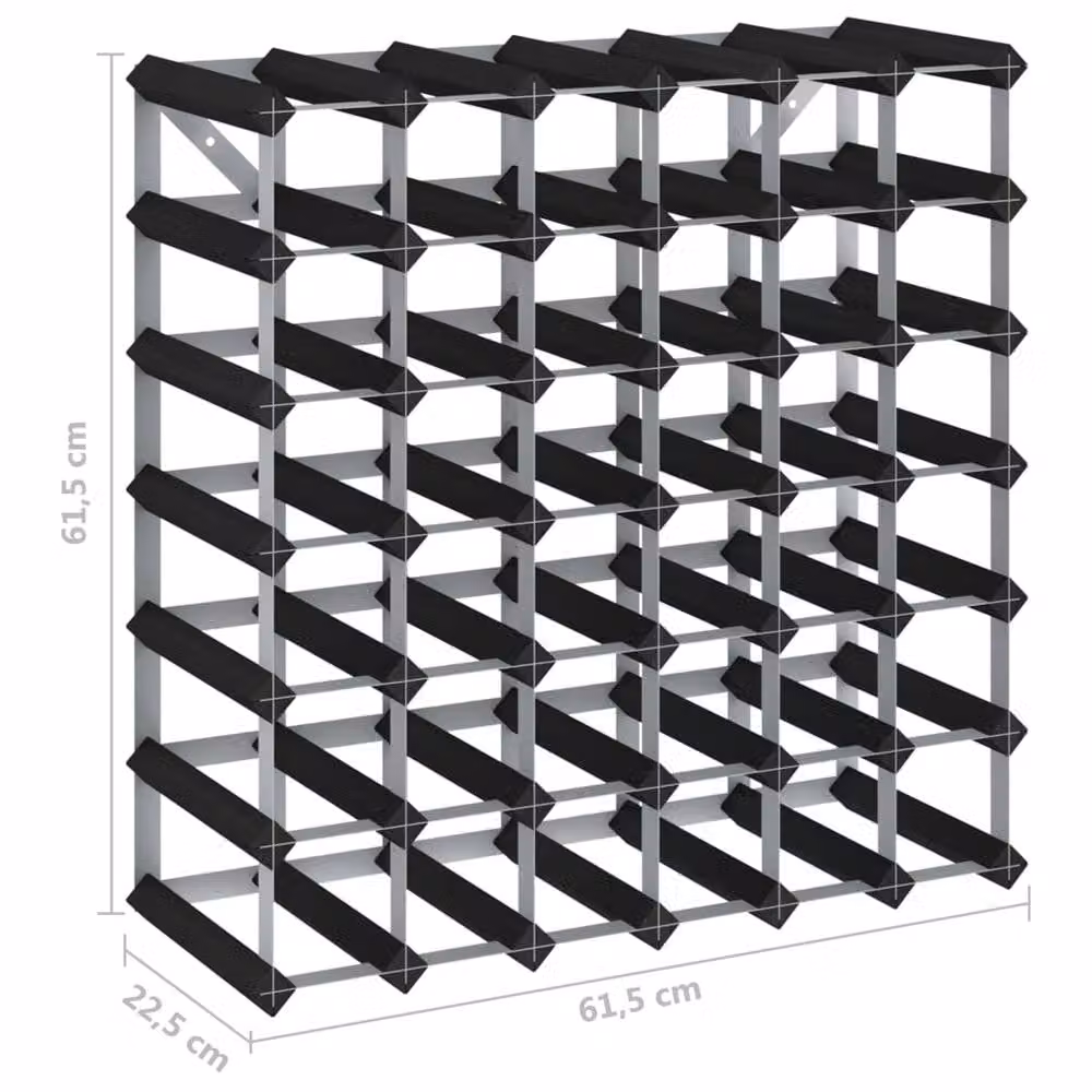 Berkfield Home Rustic Black Solid Pine Wood Wall Mounted Wine Rack for 42 Bottles – 5