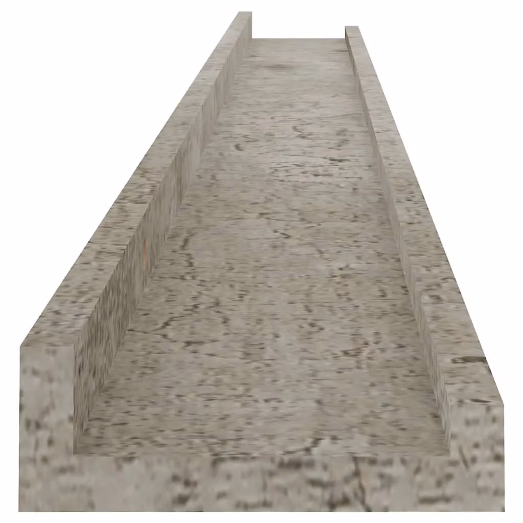 Berkfield Home Wall Mounted Shelves, 4 Piece Set in Concrete Grey, W: 100 cm, D: 9 cm, H: 3 cm – 2
