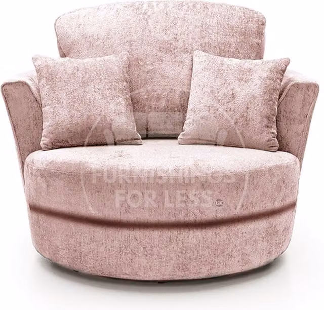 Furnishings For Less UK Monaco Pink Chenille Fabric 360 Degree Swivel Single Seater Chair