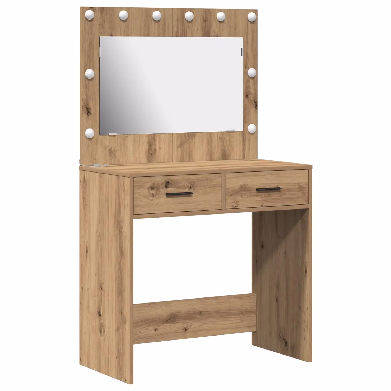 Berkfield Home Artisan Oak Dressing Table with LED Lights, Brown, W: 78.5 cm, D: 41 cm, H: 135 cm – 2