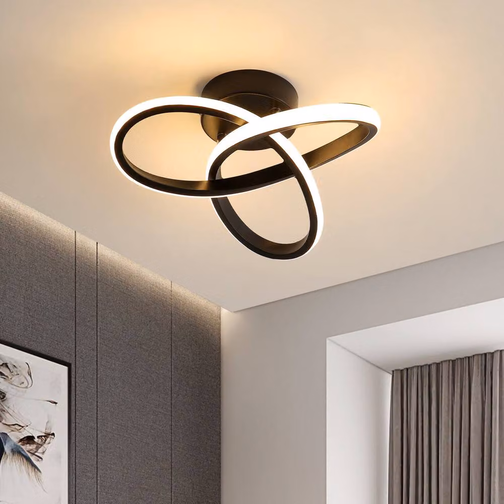 Pheashine Modern 22W LED Flower Ceiling Light in Black – 2