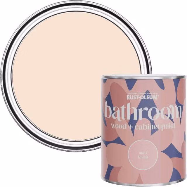 Rust-Oleum Pink Moisture Resistant Bathroom Wood and Cabinet Paint in Matt Finish, Melrose 750ml