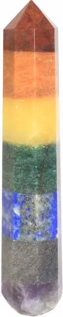 KDMD Multicolour Striped Chakra Stone Massage Wand 80-90mm