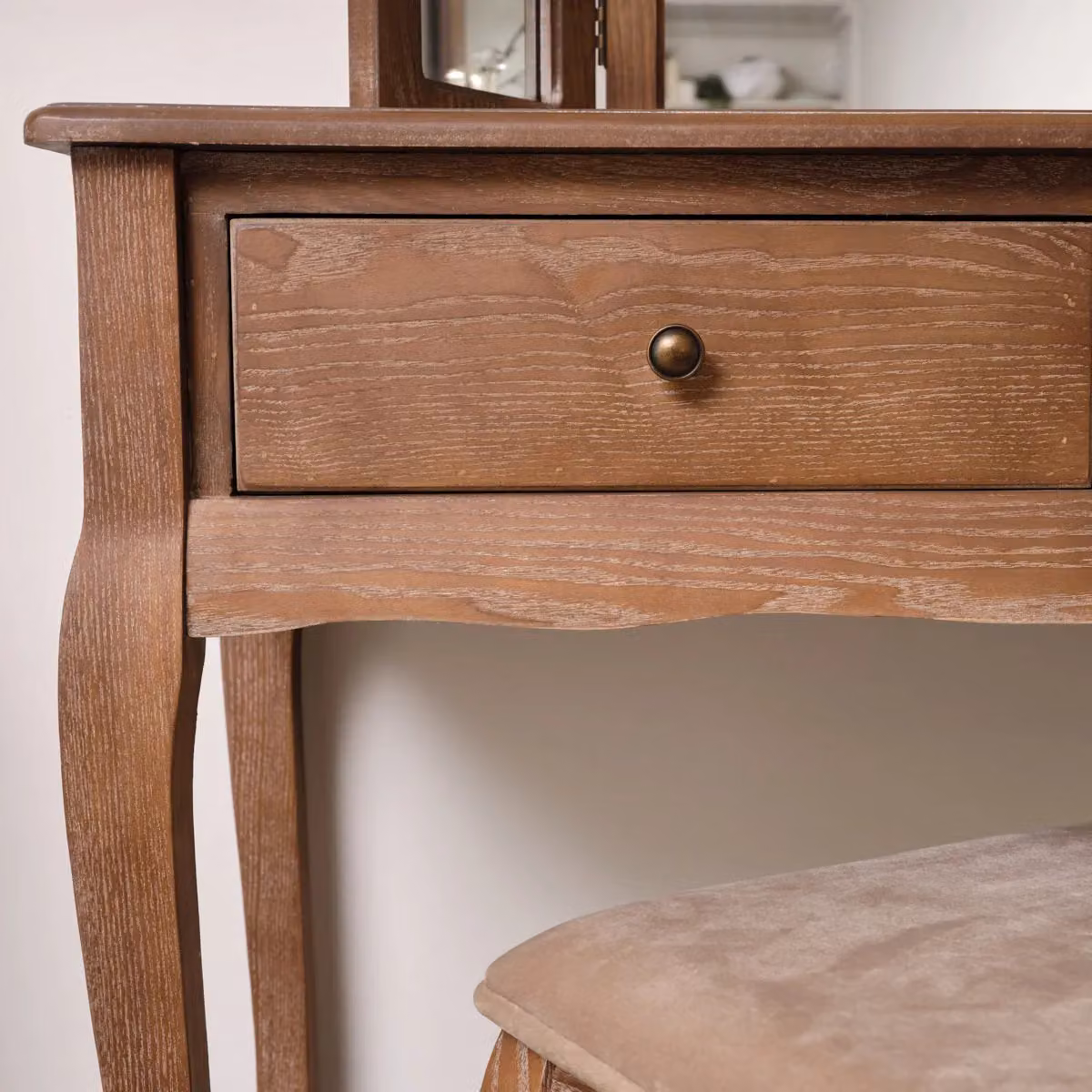 Melody Maison Ashwell 2 Drawer Dressing Table in Dark Brown Wood – 2