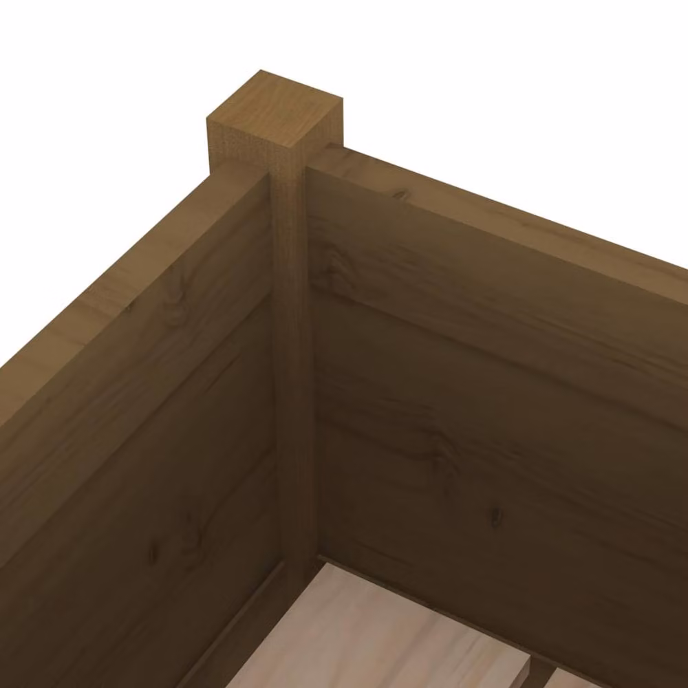 Berkfield Home Garden Planter Tub Set of 2, Honey Brown Solid Pinewood, W/D/H: 70 x 70 x 70 cm – 4