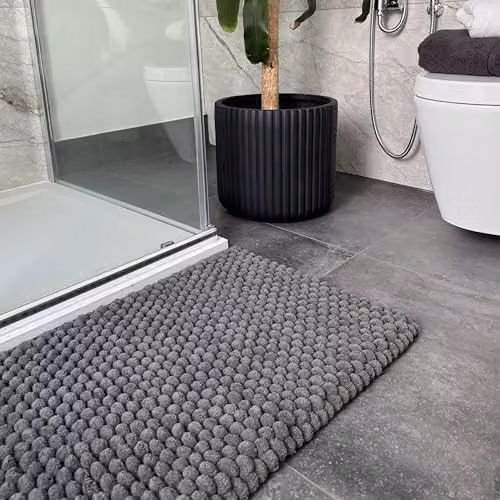 Allure Bath Fashions Luxury Chunky Bobble Bath Mat in Dark Grey, W: 50 cm, D: 80 cm – 5