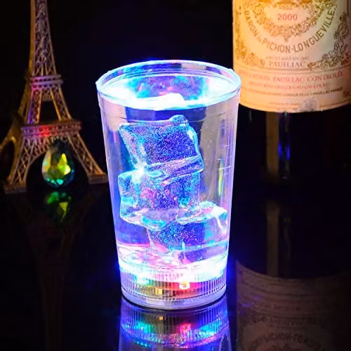UltraByEasyPeasyStore Set of 16 Multi Coloured Water Activated LED Novelty Tumblers, 340ml – 2