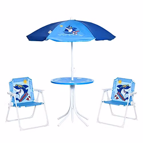 Outsunny Kids Outdoor Folding Bistro Table and Chair Set, Blue – 1