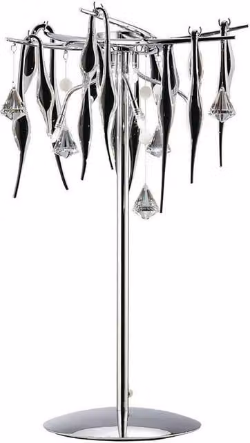 Netlighting Cygnet Table Lamp in Chrome and Black Glass with 6 G4 Lights – 1