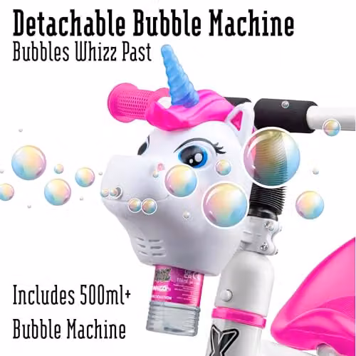 Xootz Bubble Go Unicorn Trike in White – 3