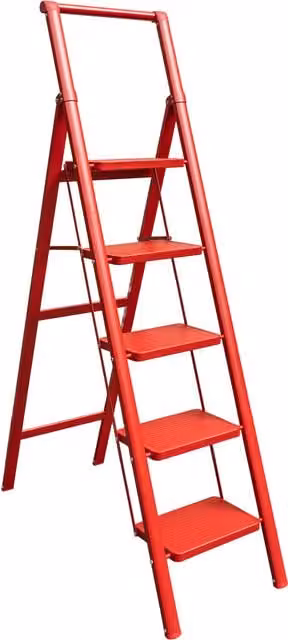 TUFFMATE 5 Step Folding Step Ladder in Red