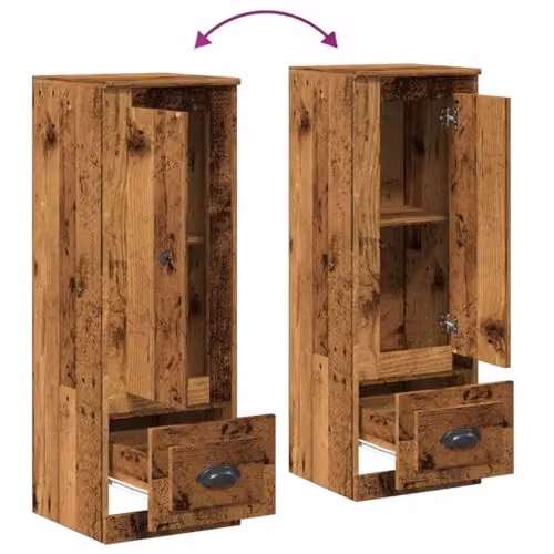 vidaXL Highboard in Old Wood Brown, W/D/H: 36.0 x 35.5 x 103.5 cm – 3
