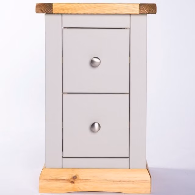 Cabinet Bits Bomporto 2 Drawer Petite Bedside Table in Light Grey