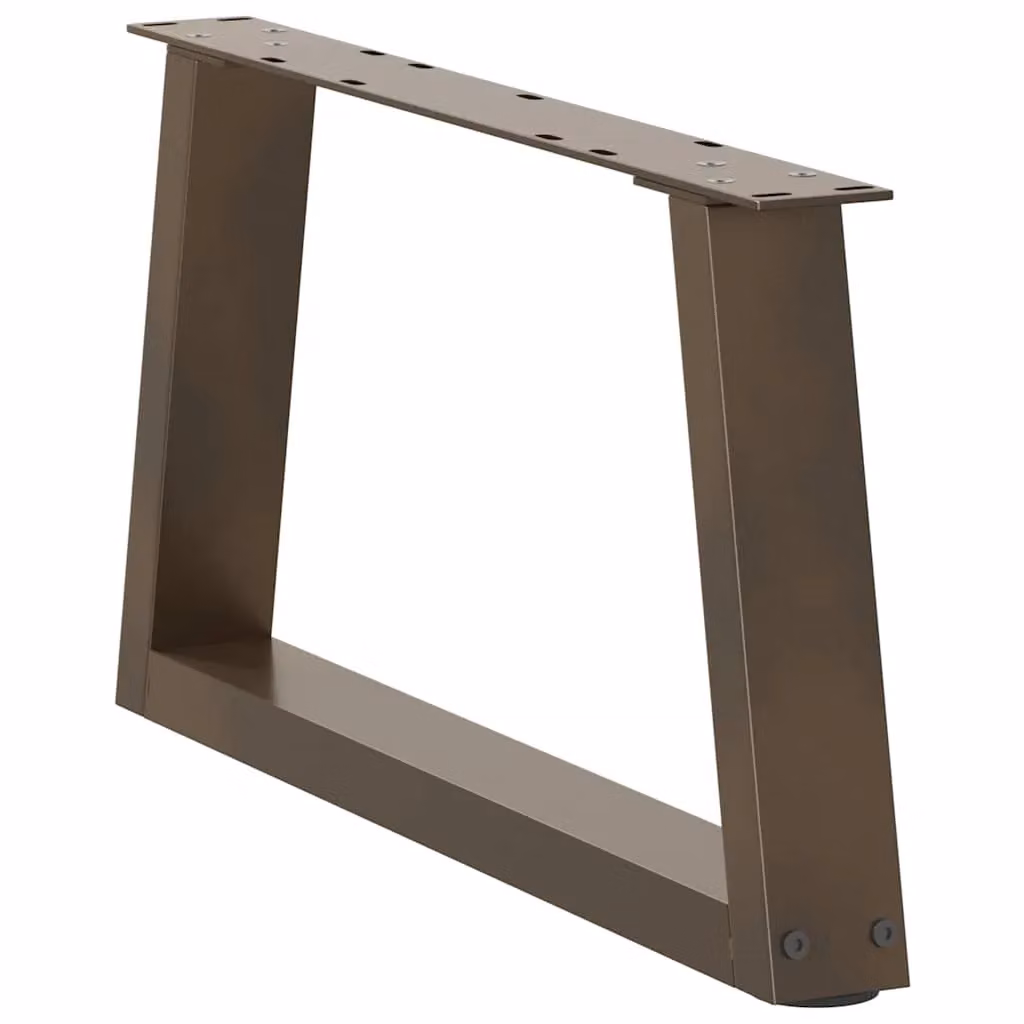 Berkfield Home V-Shape Dining Table Legs, 2 Pieces, Brown Steel, H: 70 cm, W: 30-31.3 cm – 2