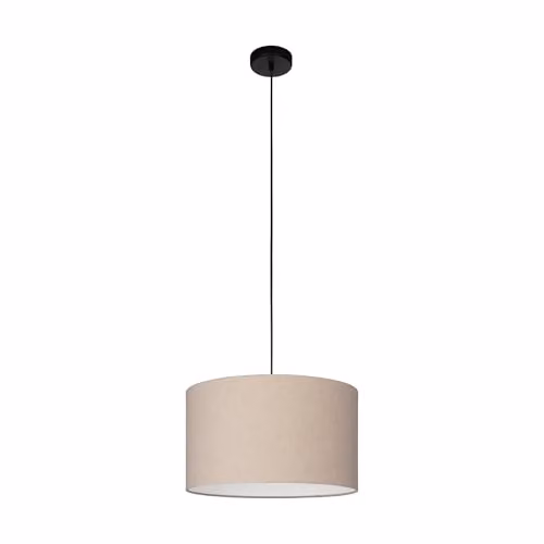 Eglo Feniglia Modern Pendant Ceiling Light in Black and Beige with Fabric and Metal Finish