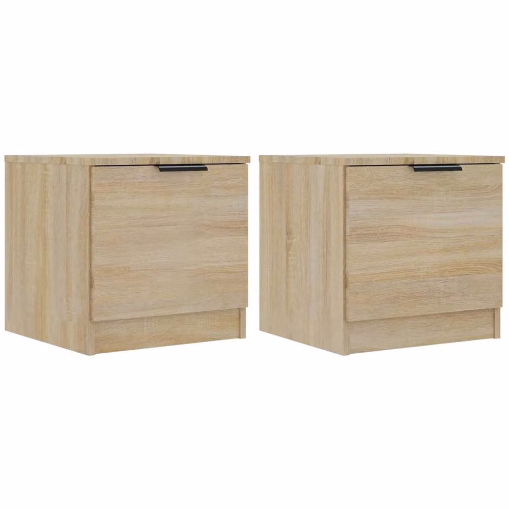 Berkfield Home Set of 2 Decorative Bedside Cabinets in Sonoma Oak, Tan, W/D/H: 40 x 39 x 40 cm – 2