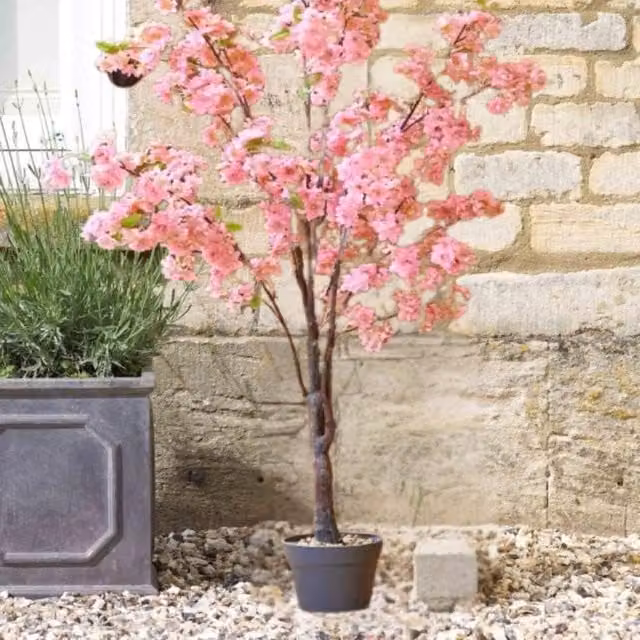 Marco Paul 1.4m Artificial Pink Cherry Blossom Tree in Baby Pink