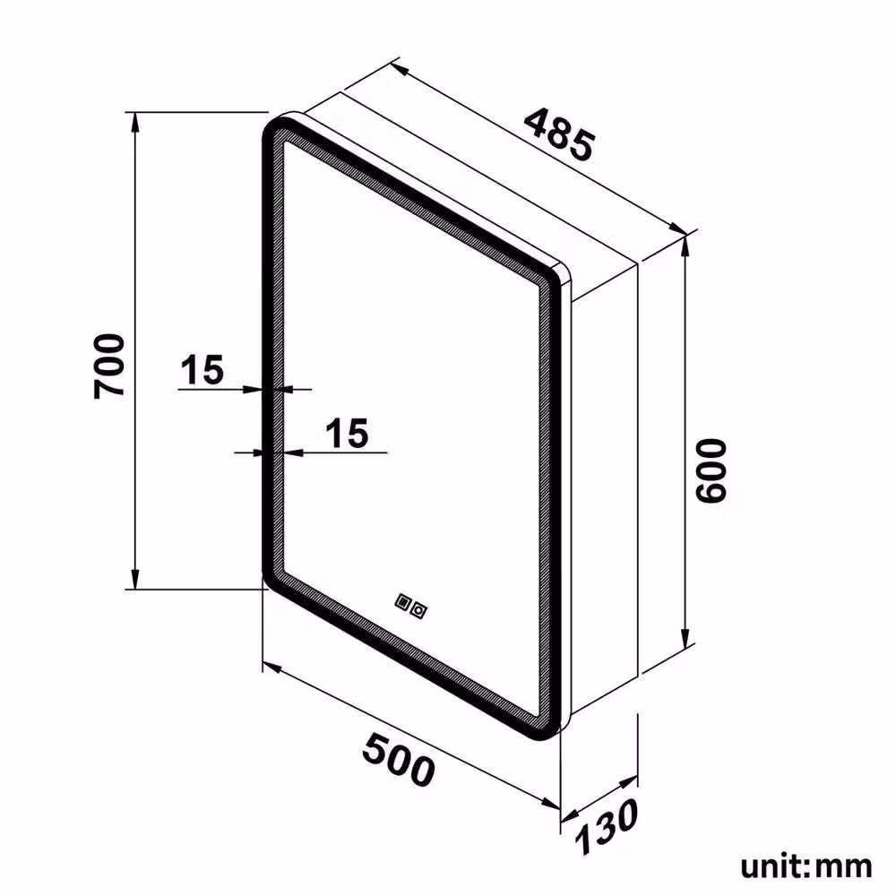 PAWNORA Modern Wall Mounted LED Bathroom Mirror Cabinet with Glass Hinged Doors and Anti-Fog Function in Yellow – 2