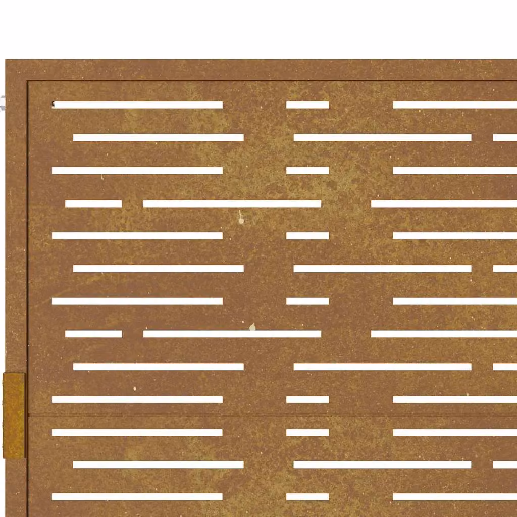 Berkfield Home Brown Corten Steel Garden Gate with Square Design, W: 105 cm, H: 180 cm – 3