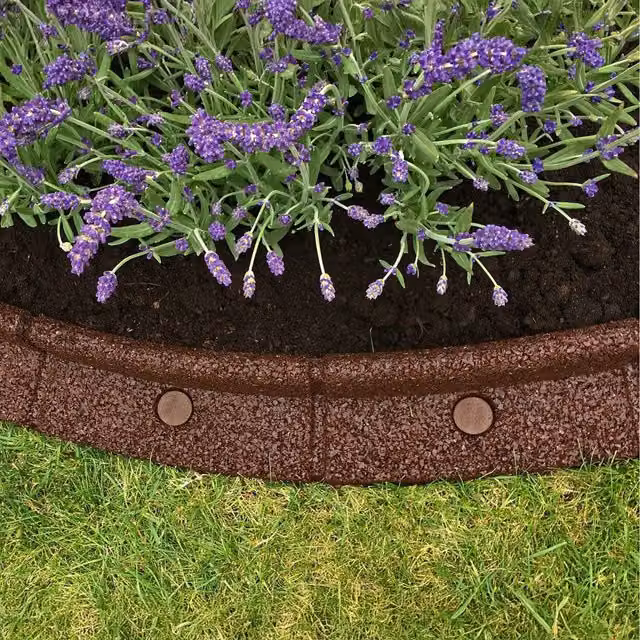 Primrose Flexible Weatherproof Rubber Lawn Edging in Brown