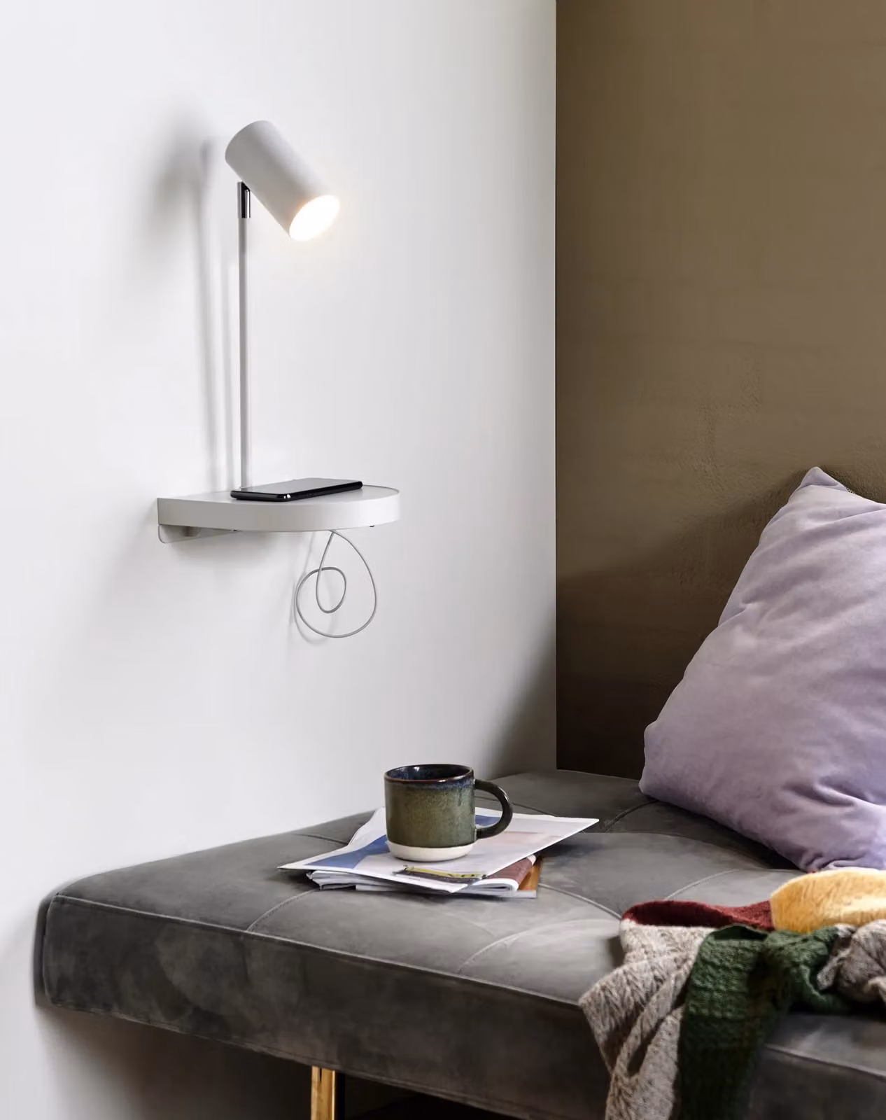 Nordlux Cody White Metal Adjustable Wall Light with GU10 Mains Connection – 1
