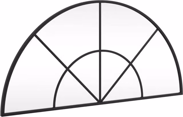 Berkfield Home Minimalist Arch Wall Mirror in Black, W: 80 cm, H: 40 cm – 1