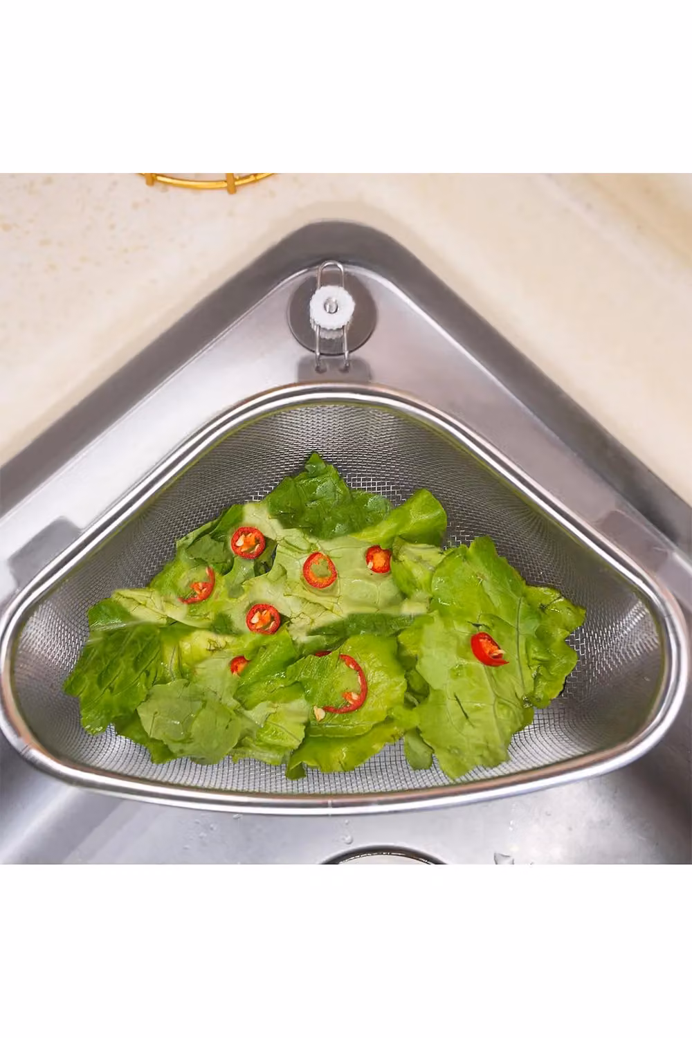 Living and Home Stainless Steel Round Wire Mesh Sink Strainer Basket in Silver – 2