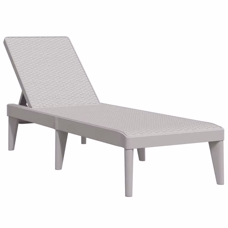 Berkfield Home Grey Sun Lounger with Adjustable Headrest, W/D/H: 186 x 60 x 29 cm