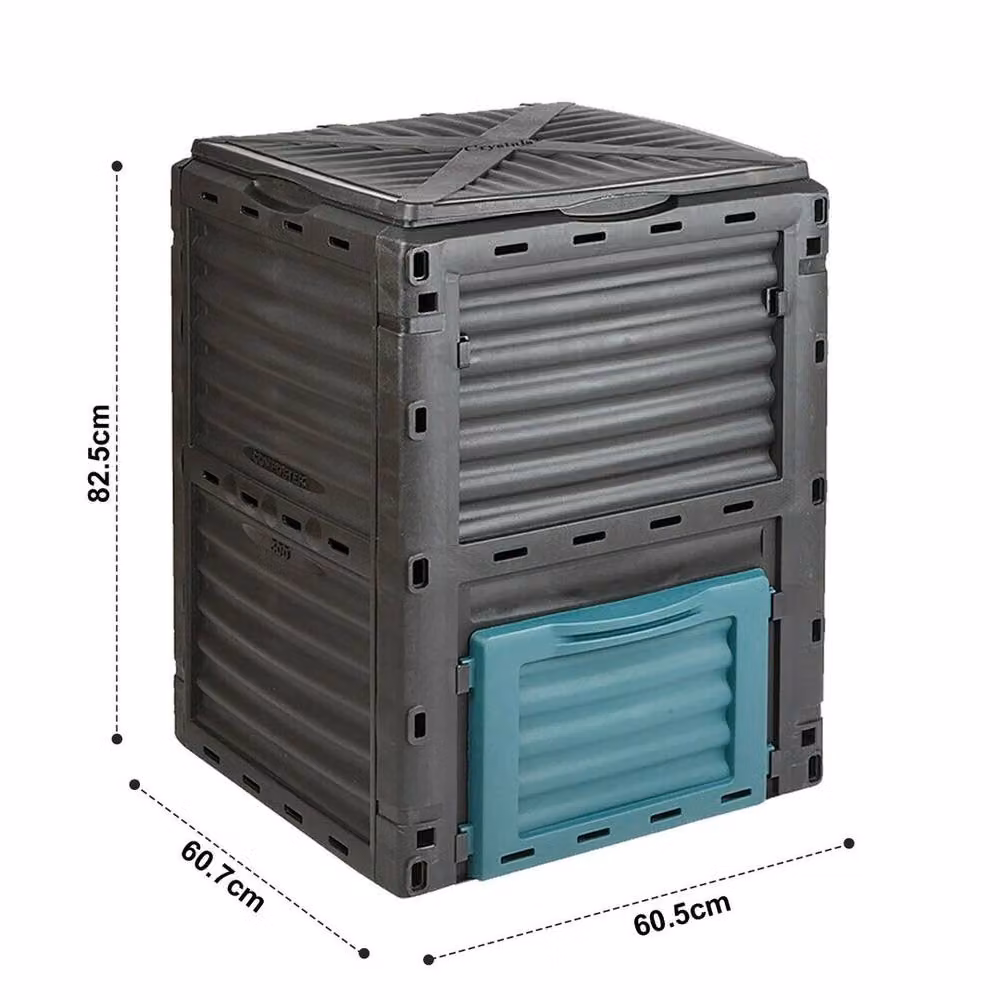 FLAVORA 300L Garden Composter Bin in Black, H 82.5 cm x W 50 cm x D 60.7 cm – 2