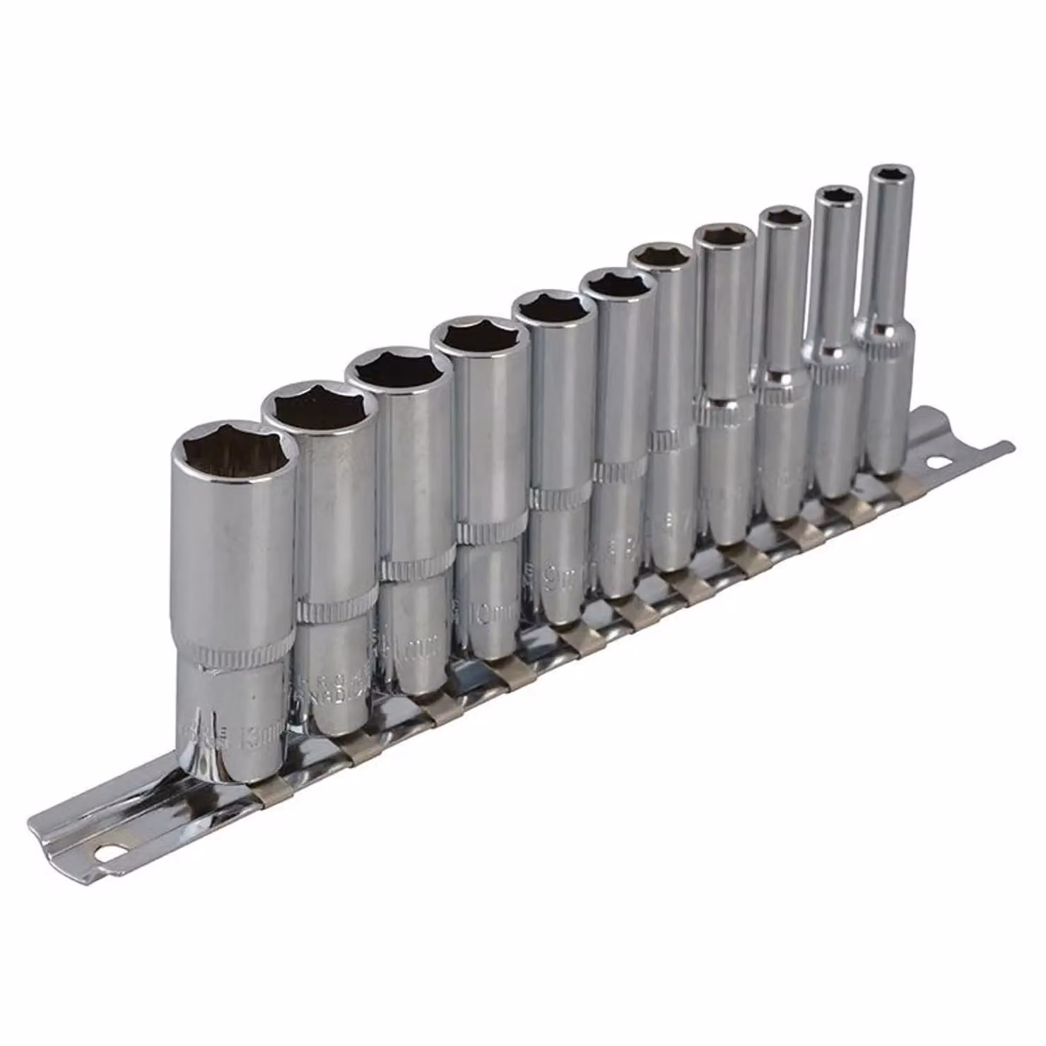 Bluespot Tools 11 Piece 1/4in Drive Deep Socket Set in Silver and Multicolour – 2