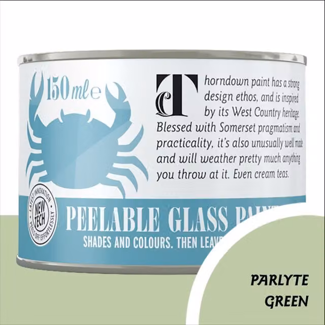 Thorndown Parlyte Green Peelable Glass Paint in Satin Matt Green