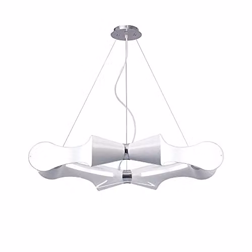 Netlighting Ora Round Suspended Pendant Light in Gloss White and Chrome with E27 Bulb Holder