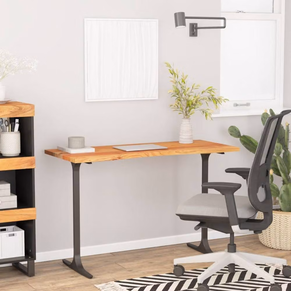 Berkfield Home Beautiful Rectangular Solid Wood Acacia Desk Top, Brown, W: 120 cm, D: 60 cm, H: 2.5 cm – 2