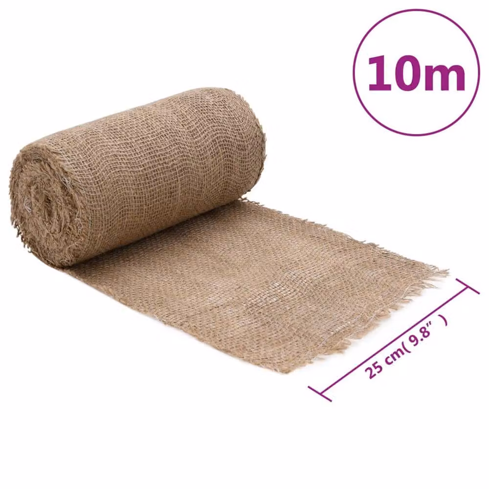 Berkfield Home Jute Roll in Tan, W: 0.25 m, L: 10 m – 2