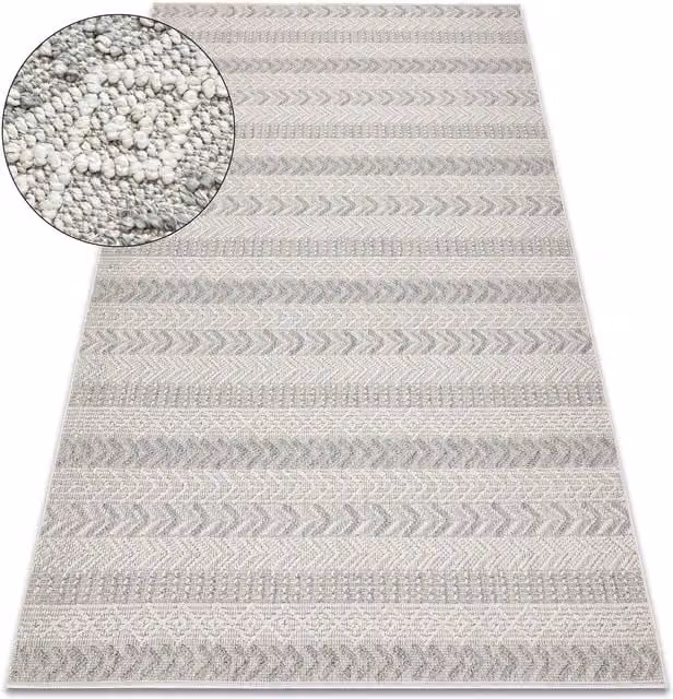 RugsX Origi Geometric Grey Rectangular Rug, W: 140 cm, D: 190 cm