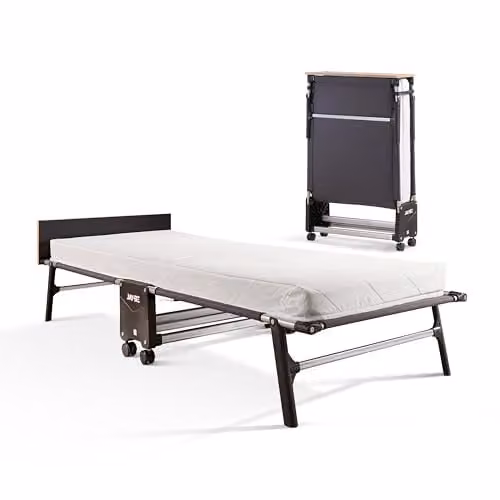 Jay-Be Black Rollaway Folding Guest Bed with Comfort Mattress, W/D/H: 80 x 190 x 24 cm – 1
