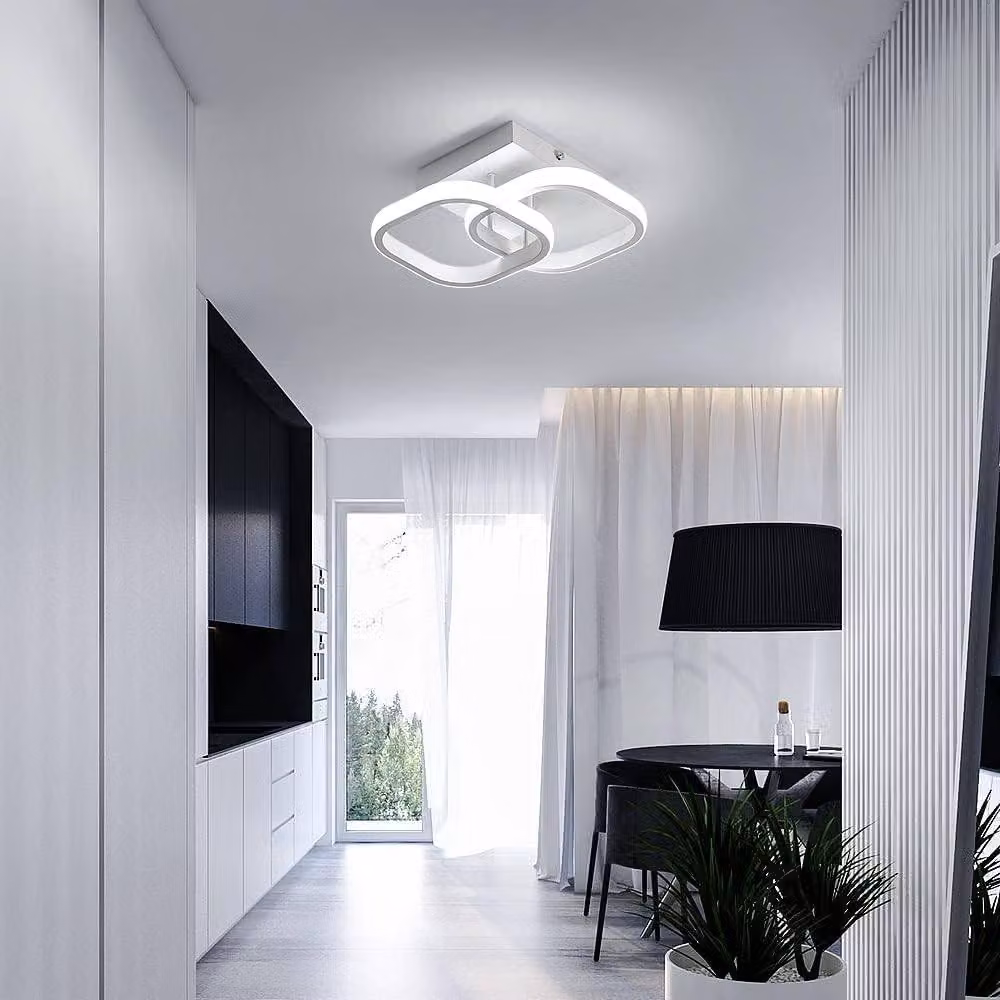 Goeco Modern Square LED Ceiling Light, 22W, Cool White, W/D/H: 23.5 x 23.5 x 9.5 cm – 4