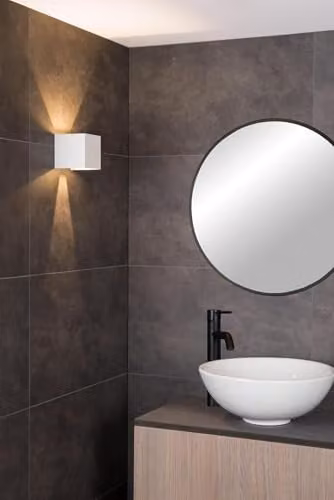 Lucide AXI Square Up and Down LED Bathroom Wall Spotlight in White with Adjustable Beam Angle and IP54 Rating – 2