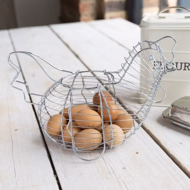 KitchenCraft Silver Chrome Plated Metal Wire Large Chicken Basket